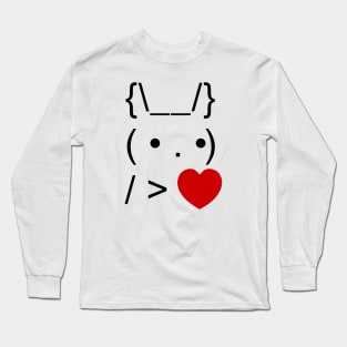 ASCII Text Art Bunny Rabbit Give Heart Long Sleeve T-Shirt